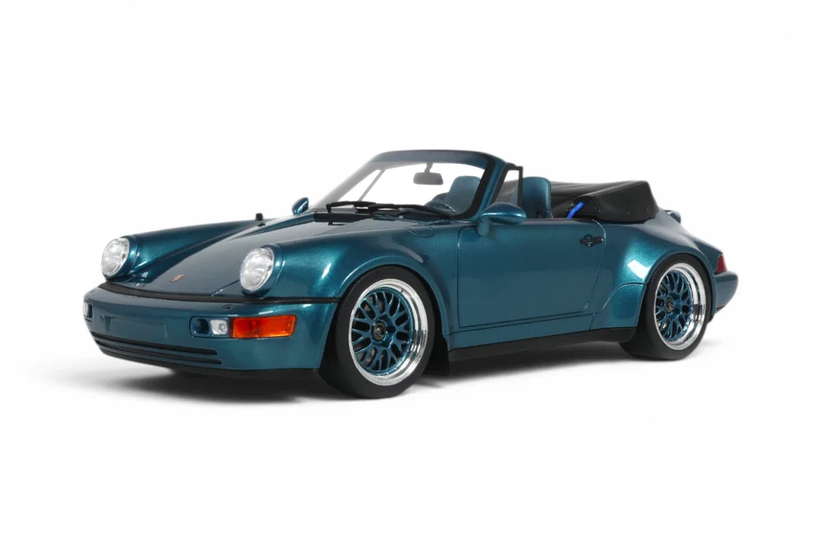 GT Spirit 1993 Porsche 911 Cabriolet (964) RS America Turquoise Blue 1:18
