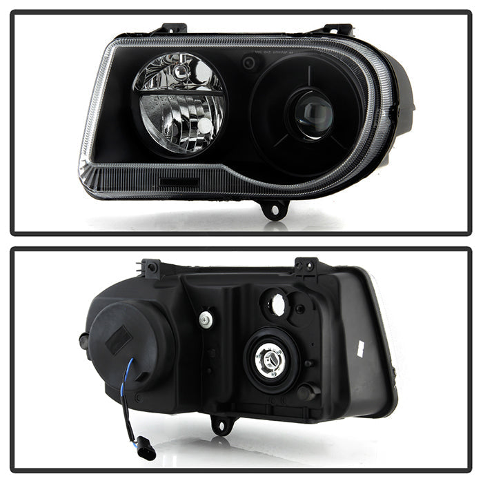 SPYDER Xtune Chrysler 300C w/ Halogen Projection Style Only 05-10 Headlights Black HD-JH-C300C-BK 9026584