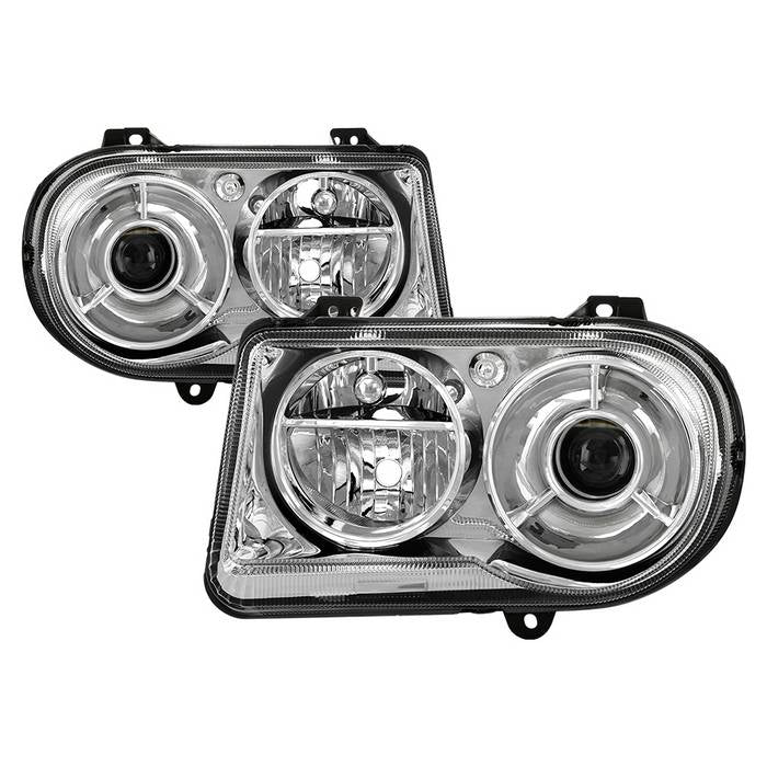 SPYDER xTune 05-10 Chrysler 300C (Excl 300/SRT-8) Halogen Projection Headlights - Chrome (HD-JH-C300C-C) 9044052