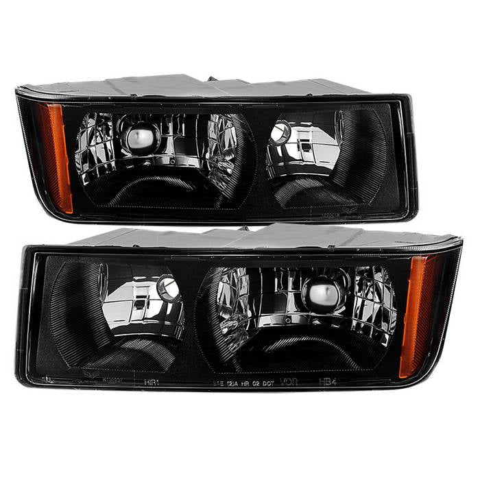 SPYDER Xtune Chevy Avalanche w/ Body Cladding Only 02-06 OEM Headlights - OEM (Black) HD-JH-CAVA02-AM-BK 9029561