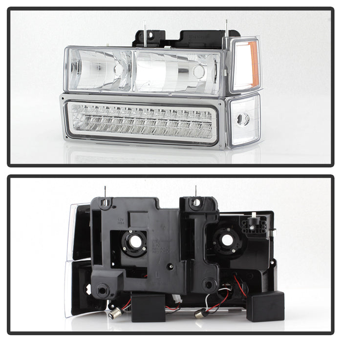 SPYDER Xtune 92-94 Blazer Full Size Corner/LED Bumper Headlights Chrome HD-JH-CCK88-LED-AM-C-SET 5069559