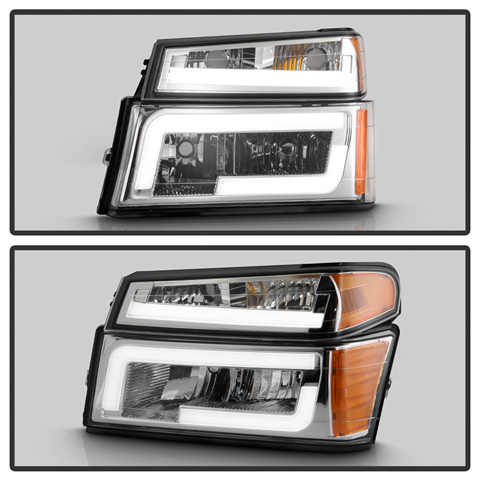 SPYDER xTune 04-12 Chevy Colorado Light Bar Headlights w/Bumper Lights - Chrome (HD-JH-CCOL04-LB-C) 9050619