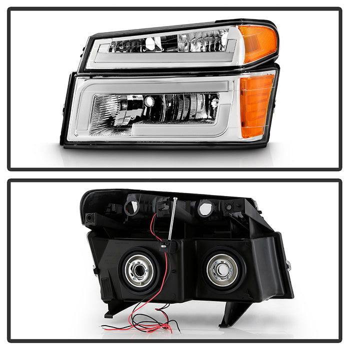 SPYDER xTune 04-12 Chevy Colorado Light Bar Headlights w/Bumper Lights - Chrome (HD-JH-CCOL04-LB-C) 9050619