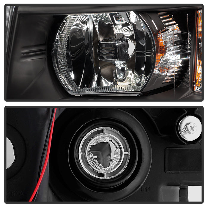 SPYDER Xtune Chevy Silverado 07-13 Crystal Headlights w/ LED Black HD-JH-CS07-LED-BK 9032967