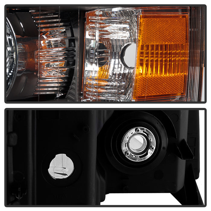 SPYDER Xtune Chevy Silverado 07-13 Crystal Headlights w/ LED Black HD-JH-CS07-LED-BK 9032967