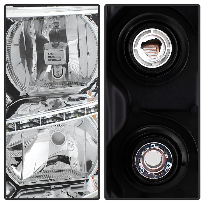 SPYDER Xtune Chevy Silverado 07-13 Crystal Headlights w/ Drl LED Design Black HD-JH-CS07-LED-C 9032981