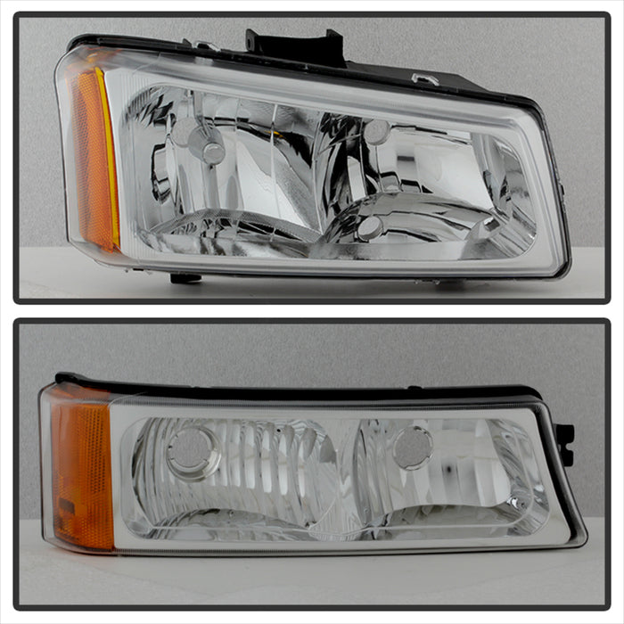 SPYDER Xtune Chevy Silverado 2500HD 03-06 Crystal Headlights w/ Bumper Lights Chrome HD-JH-CSIL03-AM-C-SET 5064912