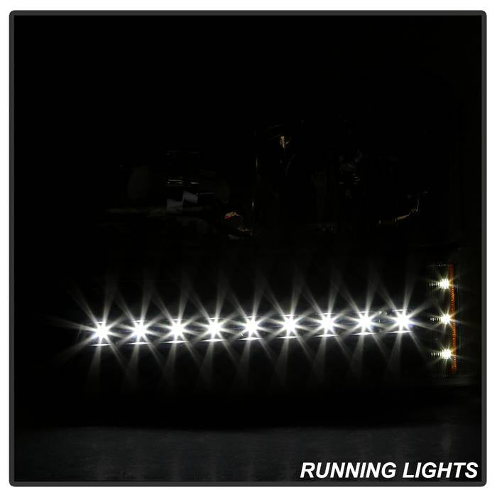 SPYDER xTune 03-06 Chevy Silverado 1500/2500/3500 Headlights LED Bmpr Lights Blk (HD-JH-CSIL03-LED-BK-SET) 9046384