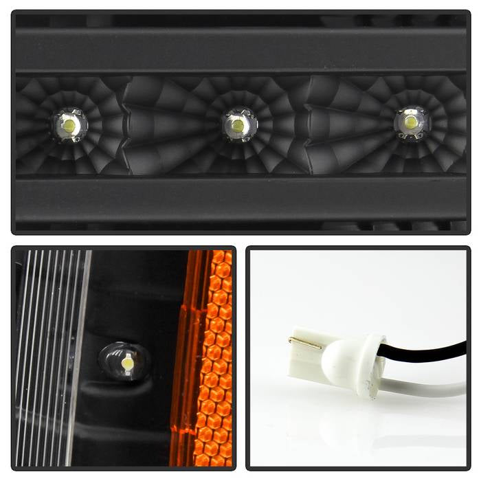 SPYDER xTune 03-06 Chevy Silverado 1500/2500/3500 Headlights LED Bmpr Lights Blk (HD-JH-CSIL03-LED-BK-SET) 9046384