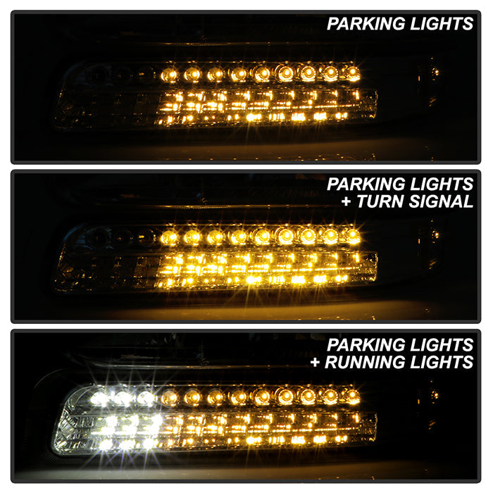SPYDER Xtune Chevy TahOE 00-06 Headlights w/ LED Bumper Lights Amber Chrome HD-JH-CSIL99-LED-SET-C 5069474