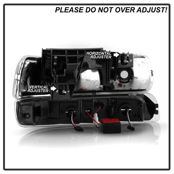 SPYDER Xtune Chevy TahOE 00-06 Headlights w/ LED Bumper Lights Amber Chrome HD-JH-CSIL99-LED-SET-C 5069474