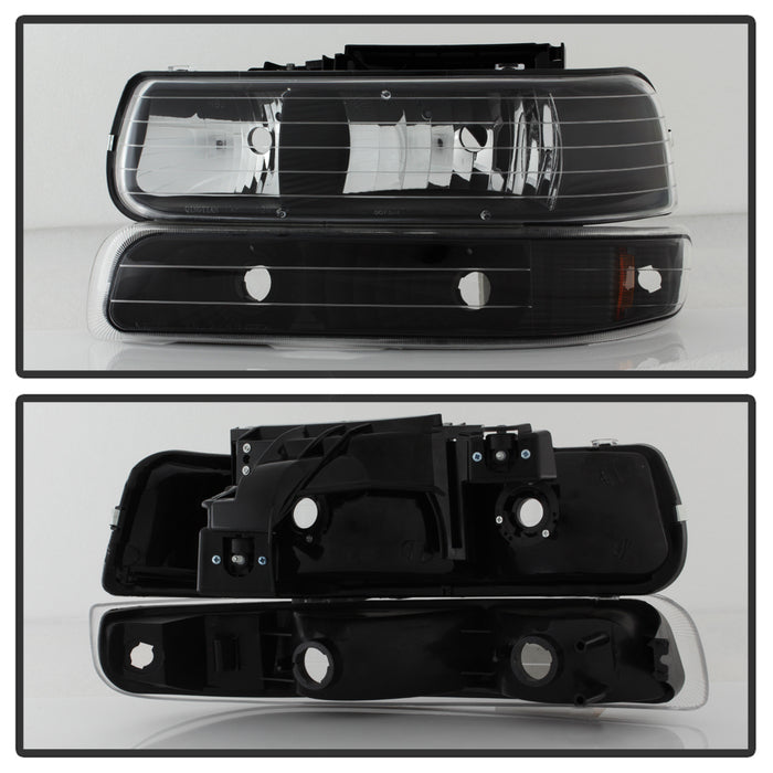 SPYDER Xtune Chevy TahOE 00-06 Amber Crystal Headlights w/ Bumper Lights Black HD-JH-CSIL99-SET-AM-BK 5064219