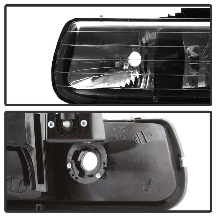 SPYDER Xtune Chevy TahOE 00-06 Amber Crystal Headlights w/ Bumper Lights Black HD-JH-CSIL99-SET-AM-BK 5064219
