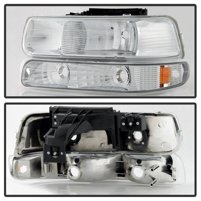 SPYDER Xtune Chevy TahOE 00-06 Amber Crystal Headlights w/ Bumper Lights Chrome HD-JH-CSIL99-SET-AM-C 5064226