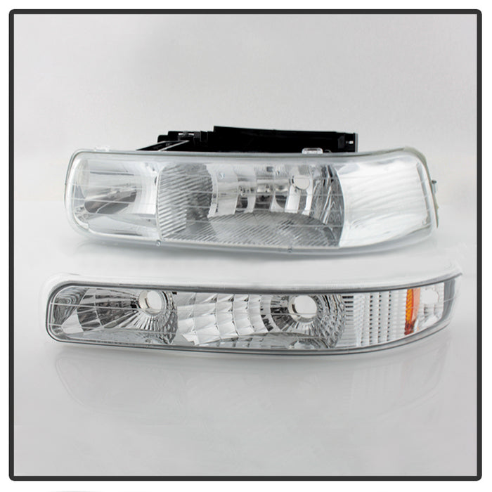SPYDER Xtune Chevy TahOE 00-06 Amber Crystal Headlights w/ Bumper Lights Chrome HD-JH-CSIL99-SET-AM-C 5064226
