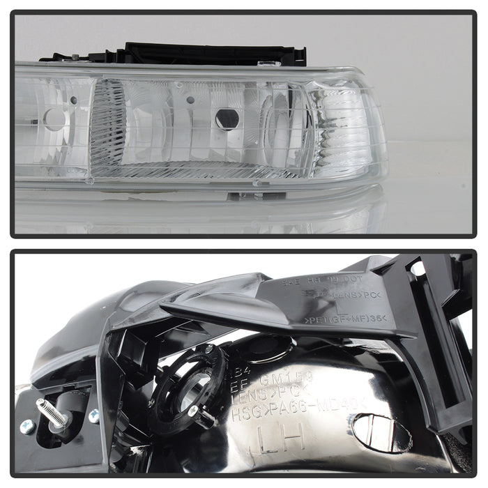SPYDER Xtune Chevy TahOE 00-06 Amber Crystal Headlights w/ Bumper Lights Chrome HD-JH-CSIL99-SET-AM-C 5064226