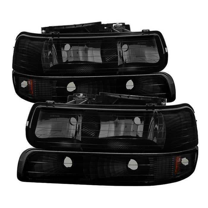 SPYDER Xtune Chevy TahOE 00-06 Amber Crystal Headlights w/ Bumper Lights Black Smoke HD-JH-CSIL99-SET-BSM 9030246