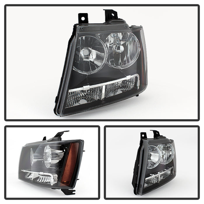 SPYDER Xtune Chevy Suburban 1500/2500 07-14 Crystal Headlights Black HD-JH-CSUB07-AM-BK 9022777