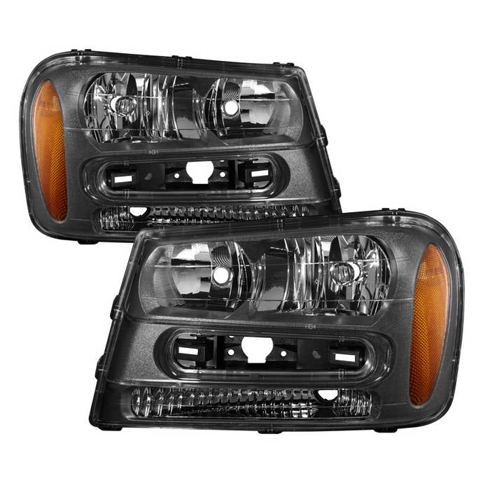 SPYDER Xtune Chevy Trailblazer 02-09 Crystal Headlights Black HD-JH-CTB02-AM-BK 9023538