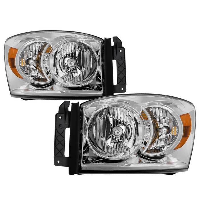 SPYDER Xtune Dodge Ram 1500 06-08 / Ram 2500/3500 06-09 Amber Crystal Headlights Chrome HD-JH-DR06-AM-C 9022913