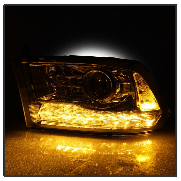 SPYDER xTune Dodge Ram 13-17 ( w/ Factory Projector LED) OEM Style Headlight - Chrome HD-JH-DR13-OE-C 9040214