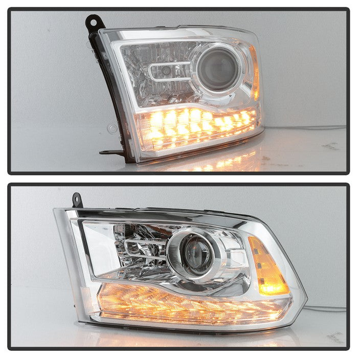 SPYDER xTune Dodge Ram 13-17 ( w/ Factory Projector LED) OEM Style Headlight - Chrome HD-JH-DR13-OE-C 9040214