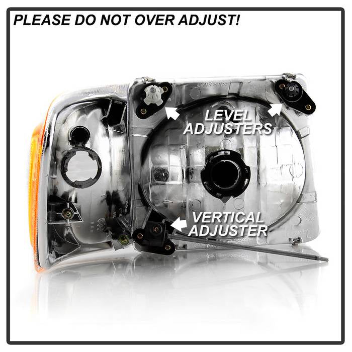 SPYDER xTune 01-03 Ford Explorer Sport 4pc OEM Style Headlights w/Corners - Chrome (HD-JH-FEXP01-ST-C) 9042621