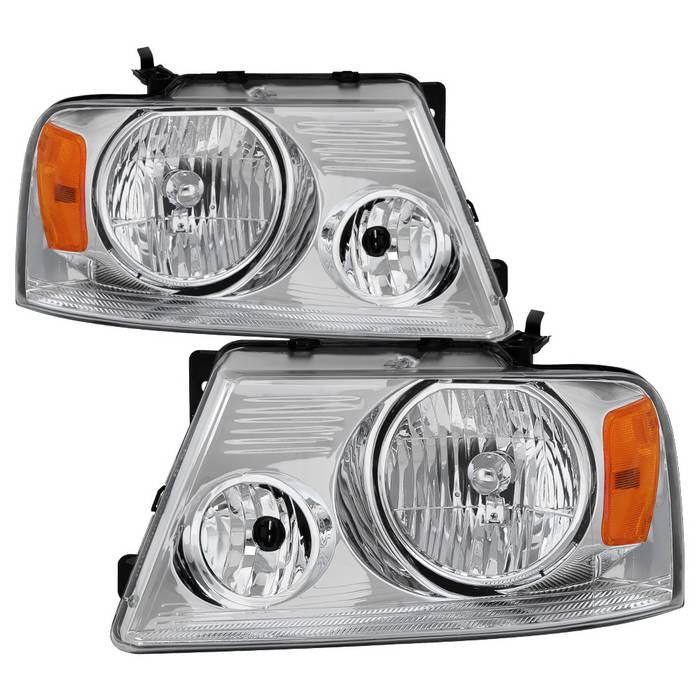SPYDER Xtune Ford F150 04-08 Amber Crystal Headlights Chrome HD-JH-FF15004-AM-C 5069825