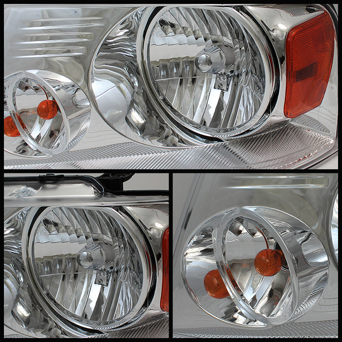 SPYDER Xtune Ford F150 04-08 Amber Crystal Headlights Chrome HD-JH-FF15004-AM-C 5069825
