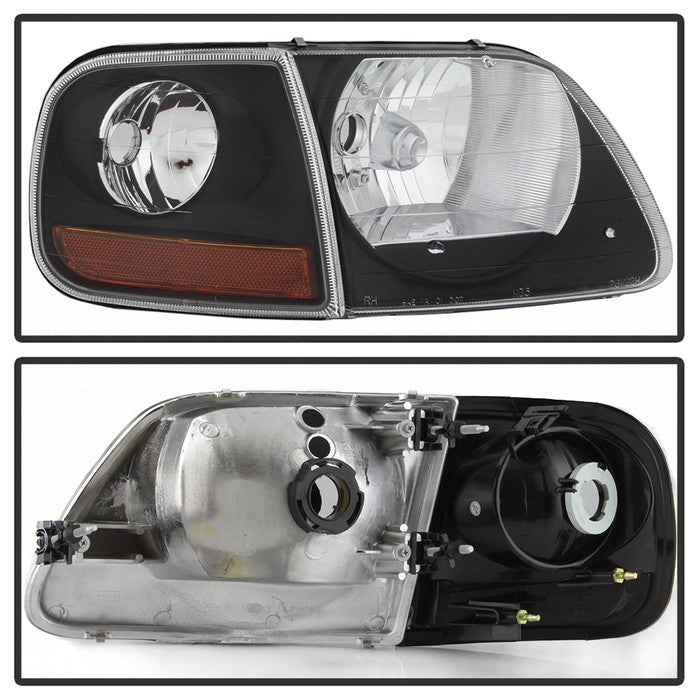 SPYDER xTune 97-03 Ford F-150 4pc OEM Style Headlights w/Corner - Black (HD-JH-FF15097-L-SET-BK) 9042638