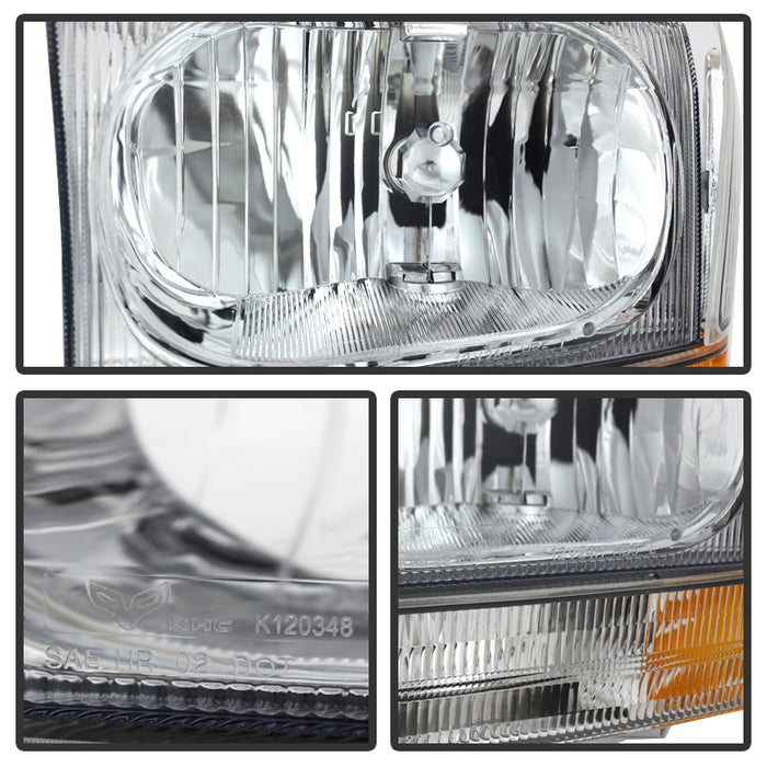 SPYDER Xtune Ford F250/350/450 Superduty 99-04 Crystal Headlights w/ Bumper Lights HD-JH-FF25099-AM-C 9025419