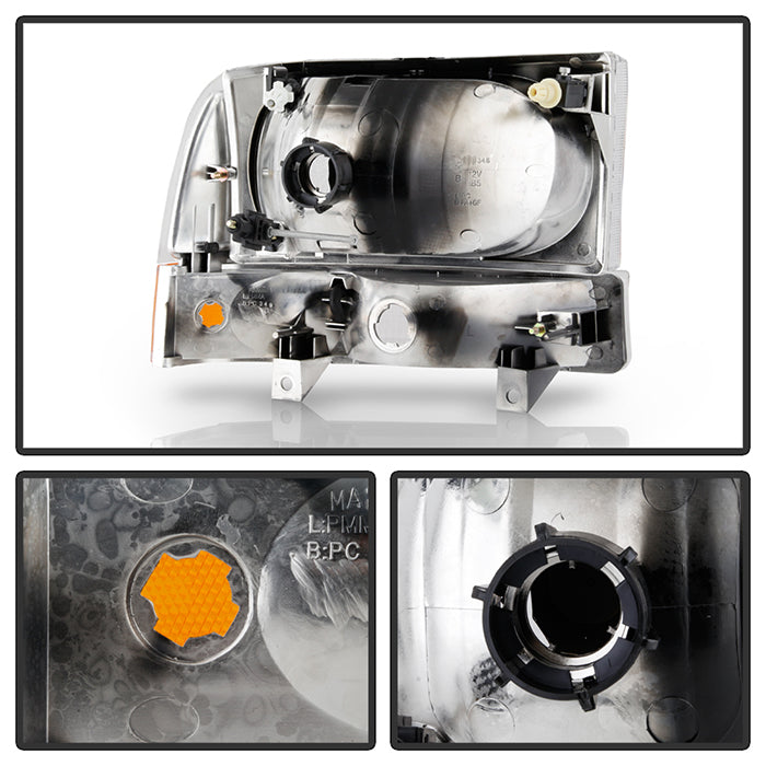 SPYDER Xtune Ford F250/350/450 Superduty 99-04 Crystal Headlights w/ Bumper Lights HD-JH-FF25099-AM-C 9025419