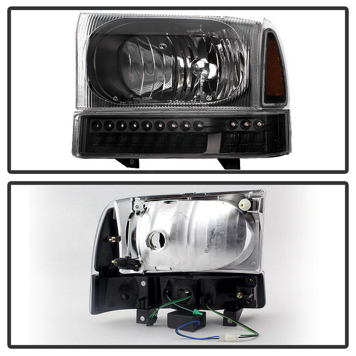 SPYDER xTune Ford F250 F350 Superduty Excursion 99-04 OEM Style Headlights - Black HD-JH-FF25099-SET-LED-BK 9035210