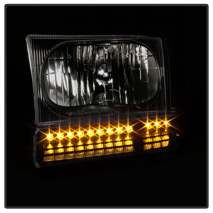 SPYDER xTune Ford F250 F350 Superduty Excursion 99-04 OEM Style Headlights - Black HD-JH-FF25099-SET-LED-BK 9035210