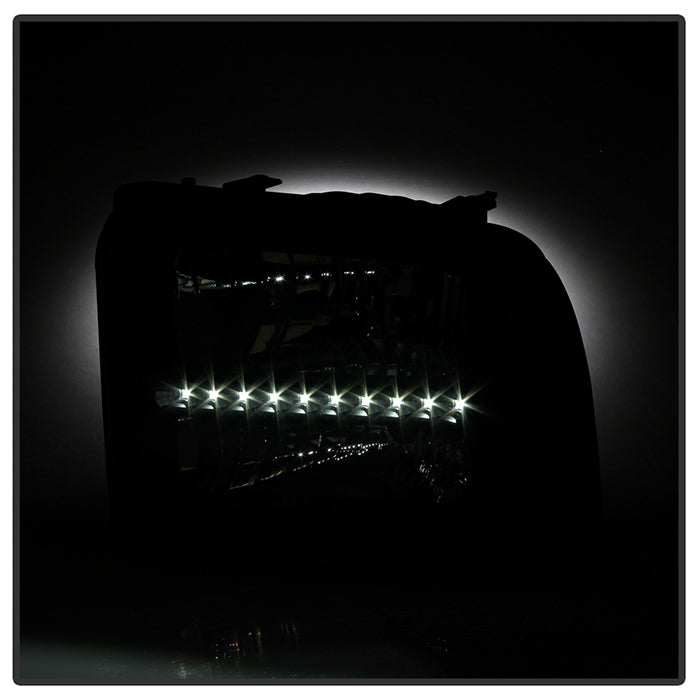 SPYDER Xtune Ford F250/350/450 Super Duty 05-07 Crystal Headlights w/ LED Black HD-JH-FS05-LED-BK 9026966