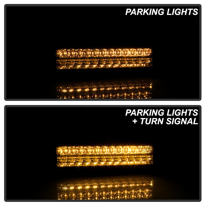 SPYDER Xtune GMC Yukon 92-93 Crystal Headlights w/ Corner & LED Bumper Smoke HD-JH-GMCCK88-LED-AM-SM-SET 5073556