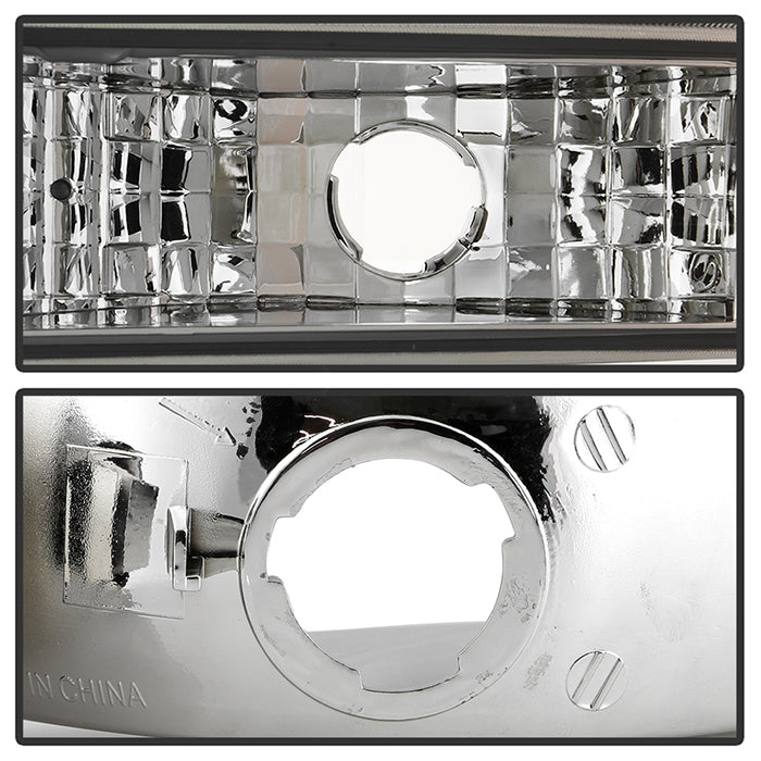 SPYDER xTune GMC Sierra 99-06 /Yukon 00-06 Crystal Headlights & Bumper Lights - Chrome HD-JH-GS99-AM-SET-C 9037481
