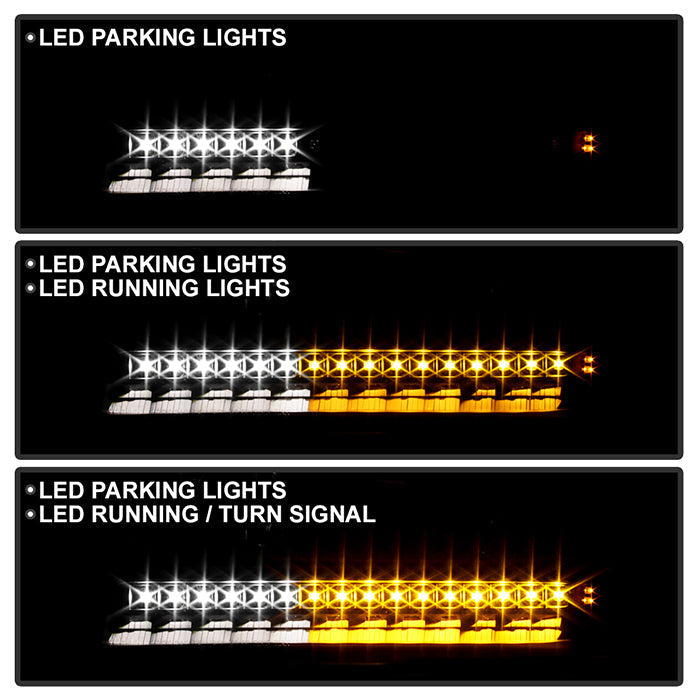 SPYDER xTune GMC Sierra 99-06 /Yukon 00-06 Headlights & LED Bumper Lights - Black HD-JH-GS99-LED-SET-BK 9037399