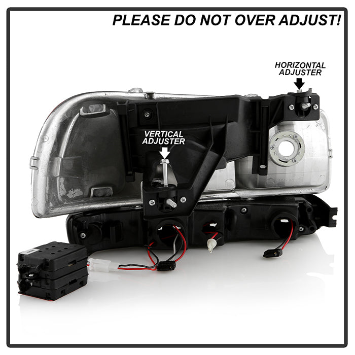 SPYDER xTune GMC Sierra 99-06 /Yukon 00-06 Headlights & LED Bumper Lights - Black HD-JH-GS99-LED-SET-BK 9037399