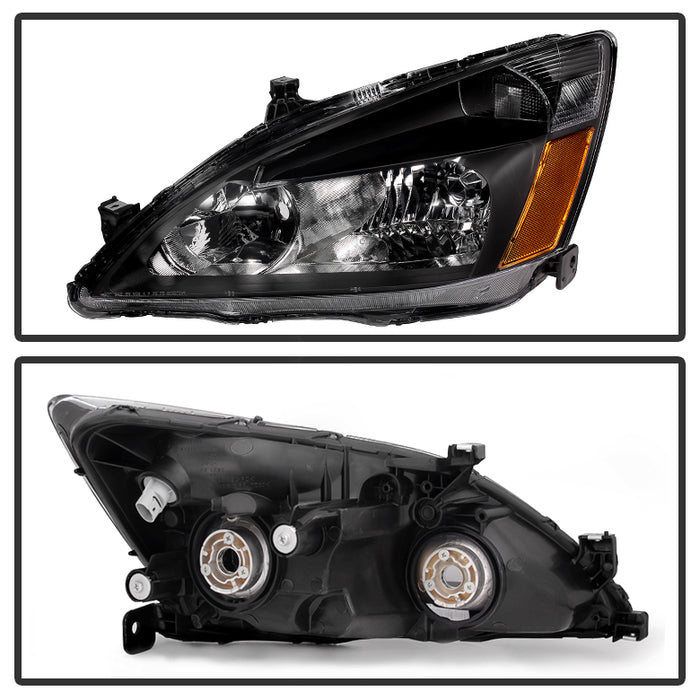 SPYDER Xtune Honda Accord 03-07 Amber Crystal Headlights Black HD-JH-HA03-AM-BK 5014351
