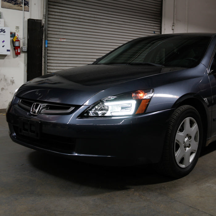 xTune Honda Accord 03-07 2/4Dr LED DRL Crystal Headlights - OE Black HD-JH-HA03-LED-BK 9949425