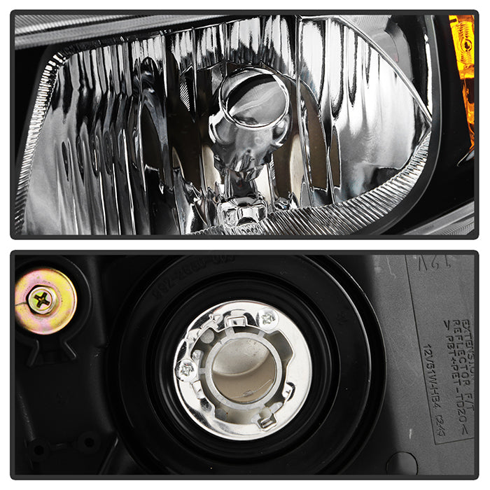 SPYDER Xtune 06-11 Honda Civic 4DR Crystal Headlights w/Large Amber Corner - Black (HD-JH-HC08-4DR-AM-BK) 9953453
