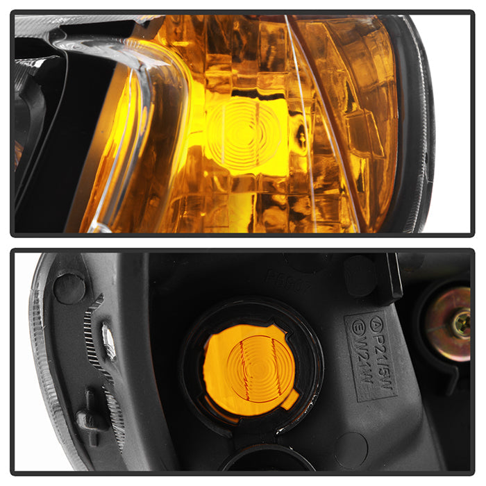 SPYDER Xtune 06-11 Honda Civic 4DR Crystal Headlights w/Large Amber Corner - Black (HD-JH-HC08-4DR-AM-BK) 9953453