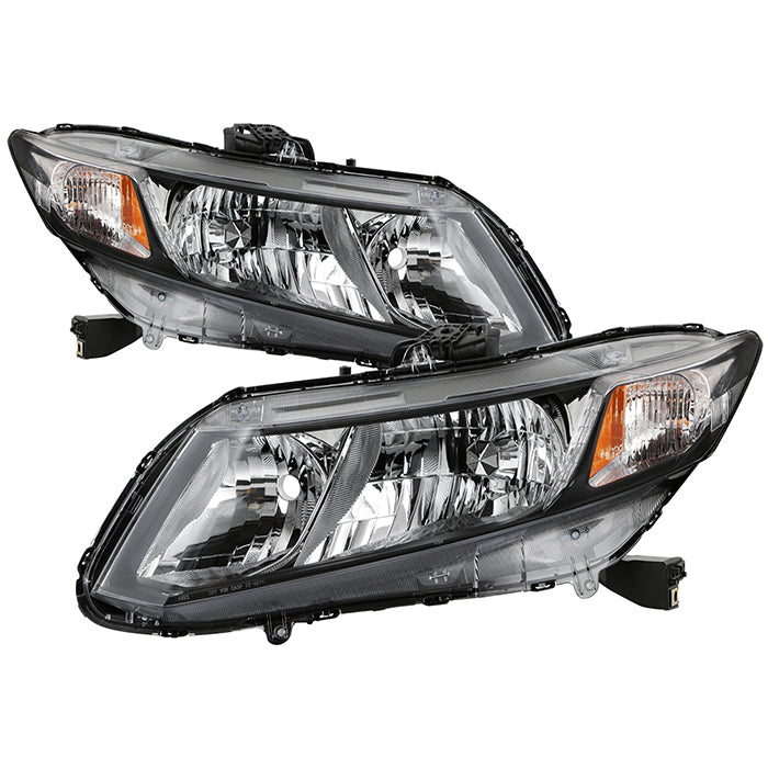 SPYDER xTune 12-15 Honda Civic (Excl. Hybrid) Halogen Headlights - OEM Chrome (HD-JH-HC13-AM-C) 9945854