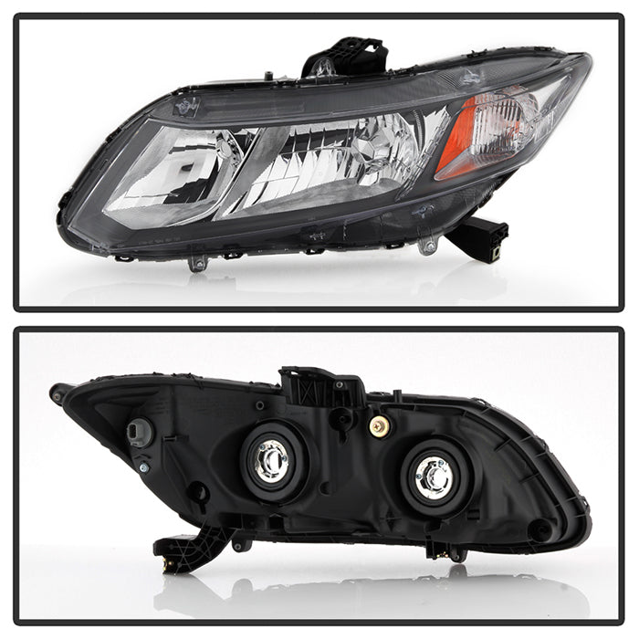 SPYDER xTune 12-15 Honda Civic (Excl. Hybrid) Halogen Headlights - OEM Chrome (HD-JH-HC13-AM-C) 9945854