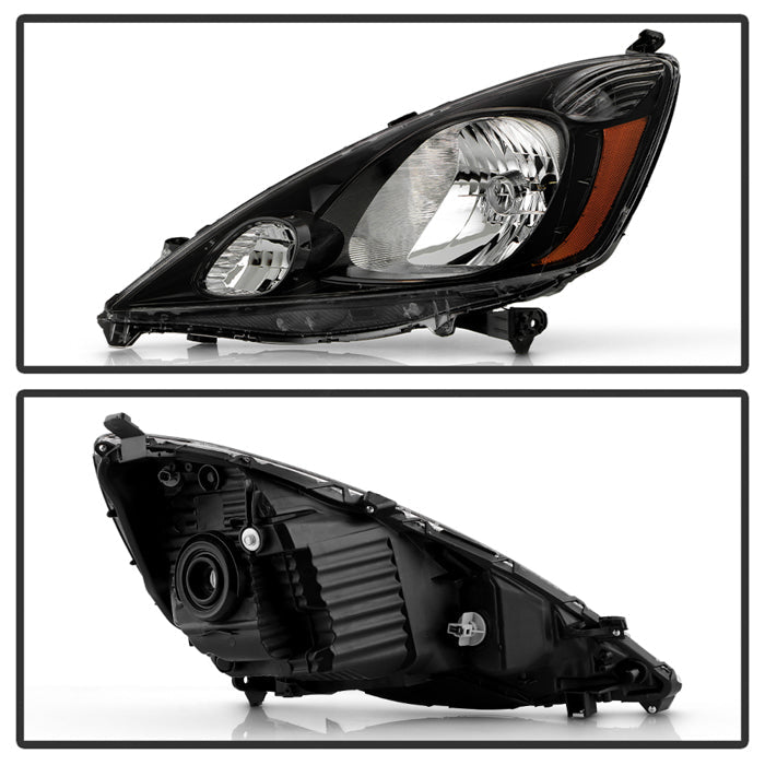 SPYDER 09-11 Honda Fit Sport Halogen OE Headlights - Black (HD-JH-HFIT09SP-OE-BK-SET) 9958526
