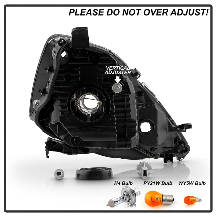 SPYDER 09-11 Honda Fit Sport Halogen OE Headlights - Black (HD-JH-HFIT09SP-OE-BK-SET) 9958526