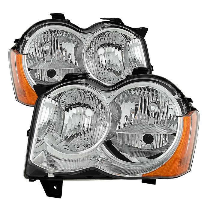 SPYDER Xtune Jeep Grand Cherokee 08-10 Halogen Model OnlyOEM Style Headlights Chrome HD-JH-JGC08-AM-C 9034527