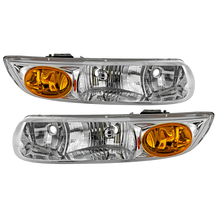SPYDER 00-02 Saturn S Series Sedan OEM Style Headlights - Set - Chrome (HD-JH-SASS00-AM-C) 9054792