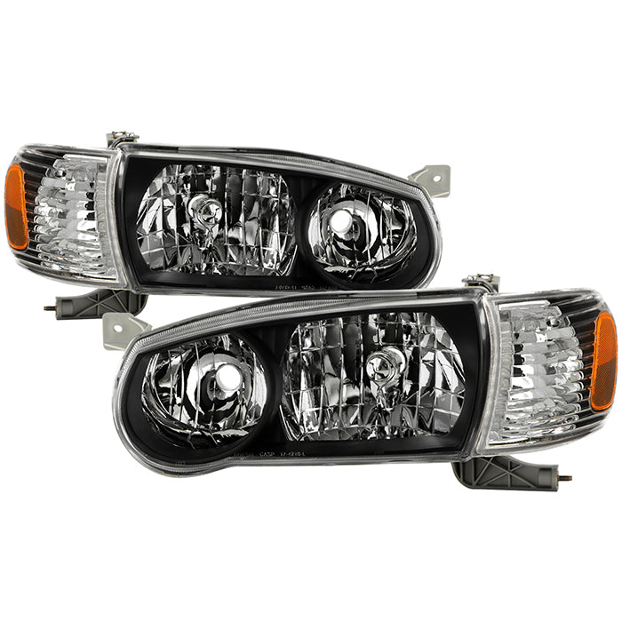 SPYDER Xtune Toyota Corolla 01-02 Crystal Headlights w/ Amber Corner Lights Black HD-JH-TC01-AM-BK 5072948